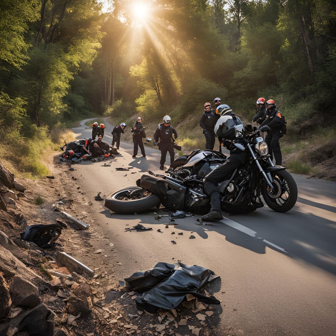 Uphill road motorcycle accident